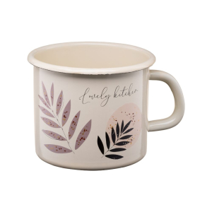 Kubek emaliowany FLORES 12cm/1L wzór 3